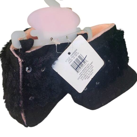 Rising Star Baby Size 2 (6-9 Months) Black Sequin Pre-Walking Shoes Booties, NWT - Picture 2 of 6